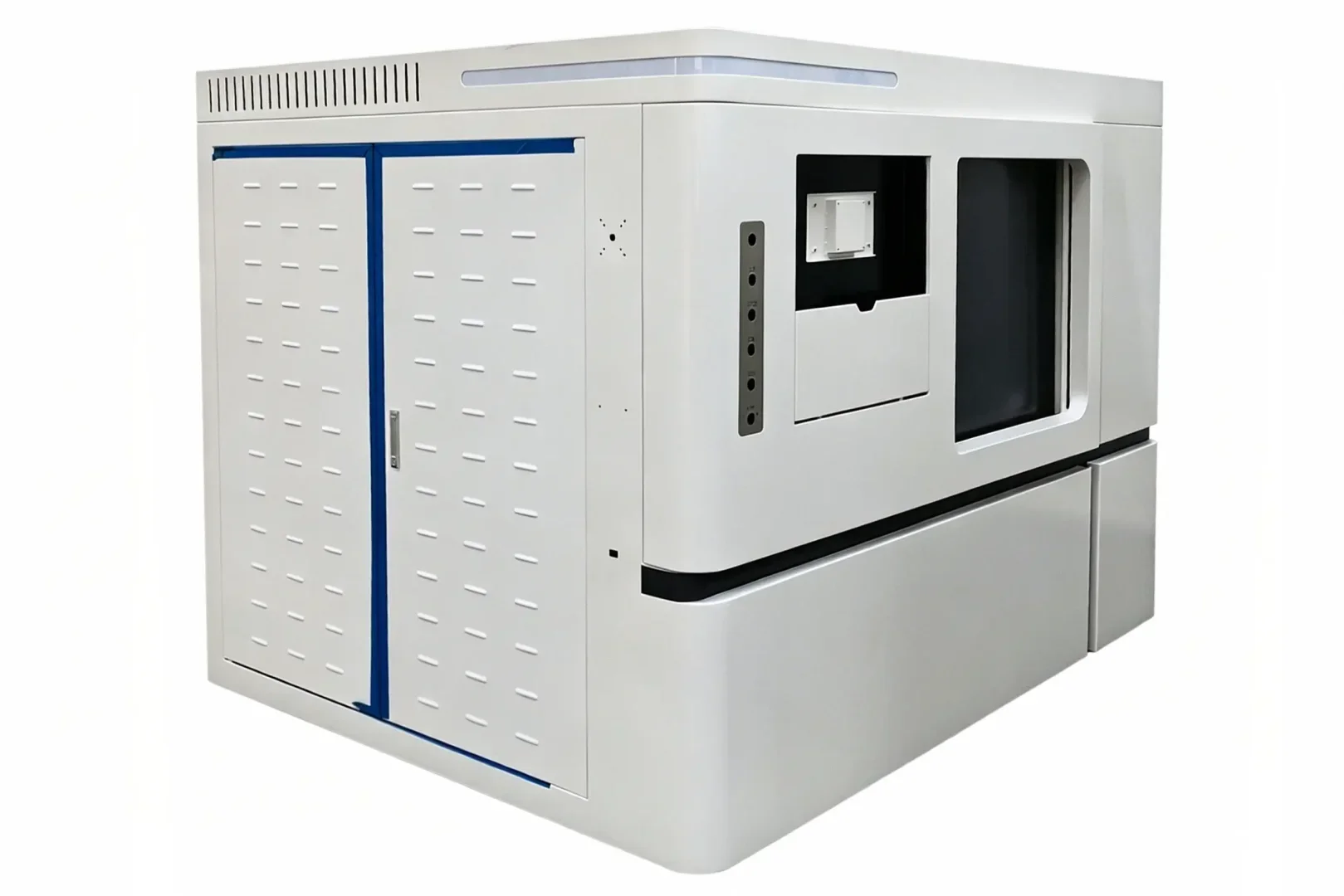 Finished lead-lined radiation shielding enclosure for industrial CT equipment