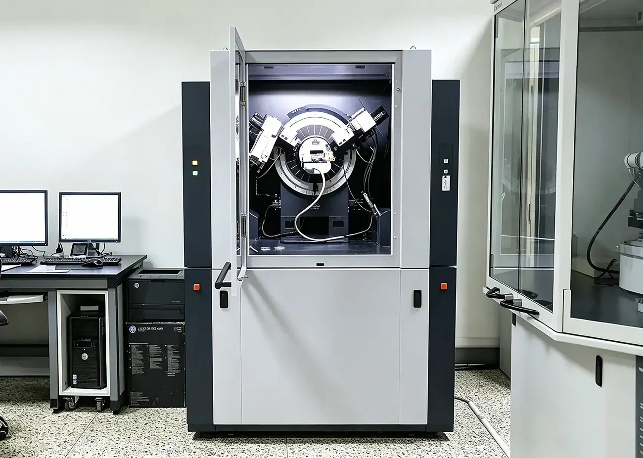 Industrial X-ray CT shielding enclosure installed inside university laboratory for material research experiments
